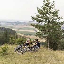 Radfahrer Pause