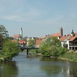 Zusammenfluss von Wörnitz und Donau in Donauwörth